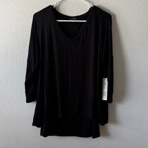 NWT Tribal Double Layer V neck dolman sleeve top Size L